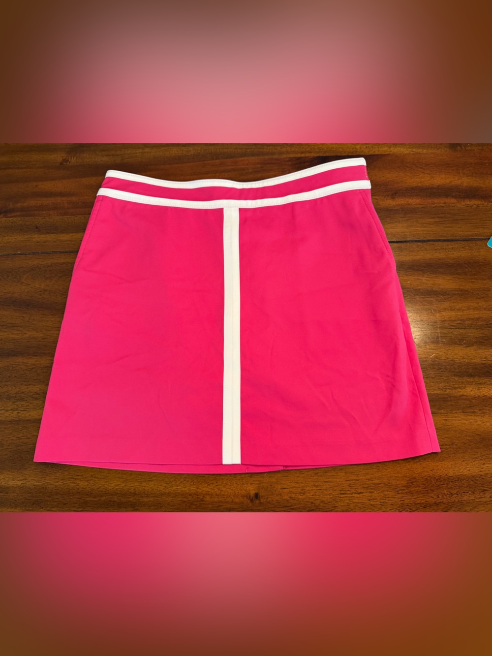 Izod Hot Pink A-Line Skirt with White Trim